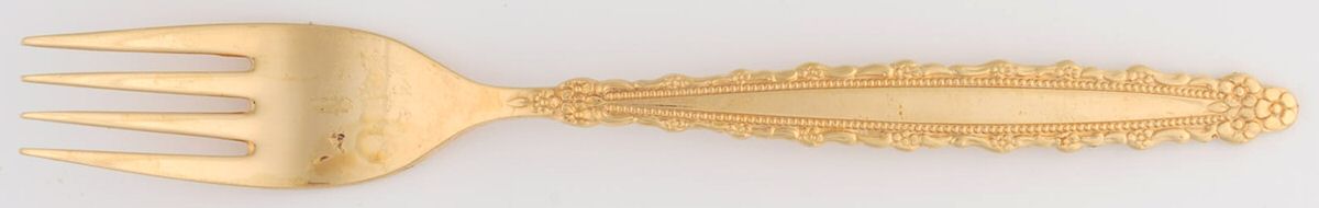 Golden Royal Lace (Gold Electroplate) Fork by Oneida Silver-1