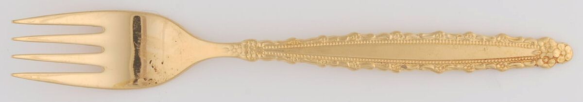 Golden Royal Lace (Gold Electroplate) Individual Salad Fork by Oneida Silver-1