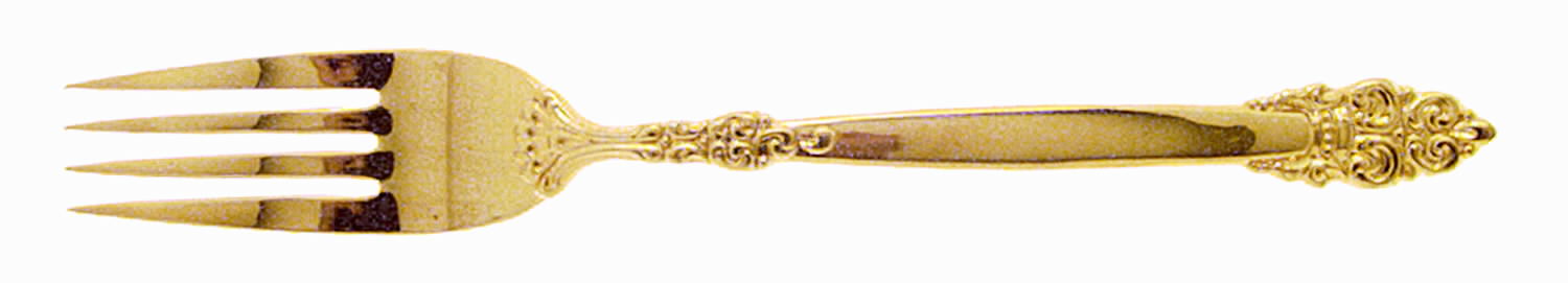 Golden Spanish Crown (Gold Electroplate) Fork by Oneida Silver-1