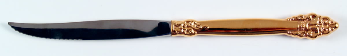 Golden Spanish Crown (Gold Electroplate) Individual Steak Knife Hollow Handle by Oneida Silver-1