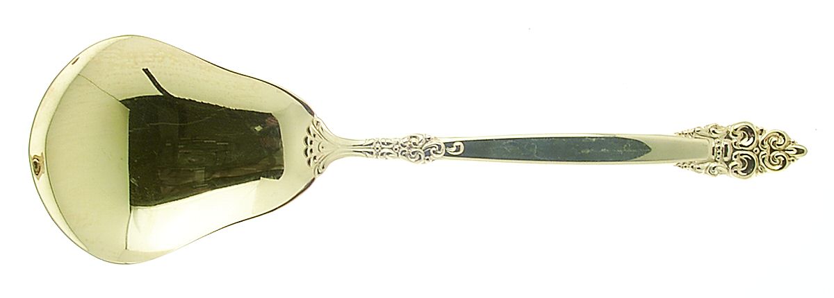 Golden Spanish Crown (Gold Electroplate) Solid Smooth Casserole Spoon by Oneida Silver-1