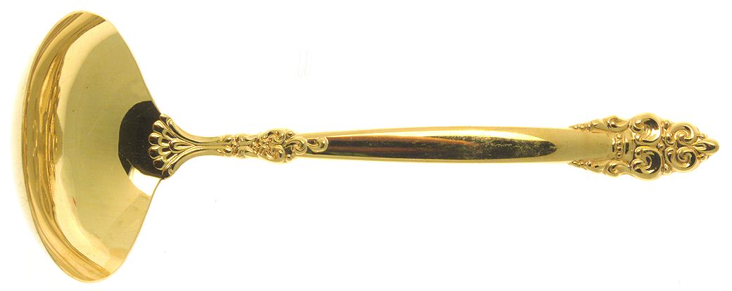 Golden Spanish Crown (Gold Electroplate) Solid Gravy Ladle by Oneida Silver-1