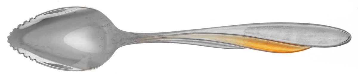 Golden Shoreline (Stainless, Gold Accent) Fruit/Orange Spoon by Oneida Silver-1