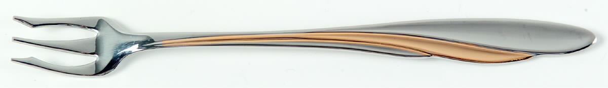 Golden Shoreline (Stainless, Gold Accent) Cocktail/Seafood Fork by Oneida Silver-1