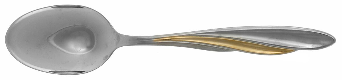 Golden Shoreline (Stainless, Gold Accent) Place/Oval Soup Spoon by Oneida Silver-1