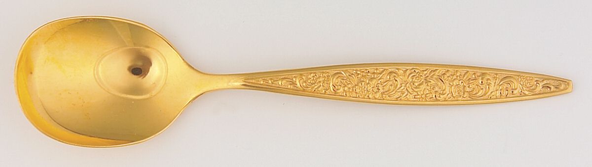 Golden Tangier (Gold Electroplate) Straight Handle Baby Spoon by Oneida Silver-1