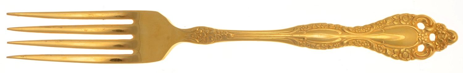 Golden Victorian Classic (Gold Electroplate, 1973) Fork by Oneida Silver-1