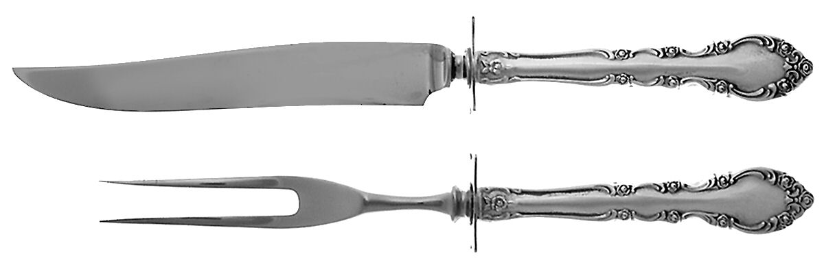 Grandeur (Sterling, 1960) Small Stainless Blade 2-Piece Steak Carving Set by Oneida Silver-1
