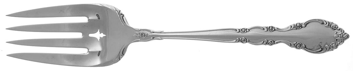 Grandeur (Sterling, 1960) Medium Solid Cold Meat Serving Fork by Oneida Silver-1