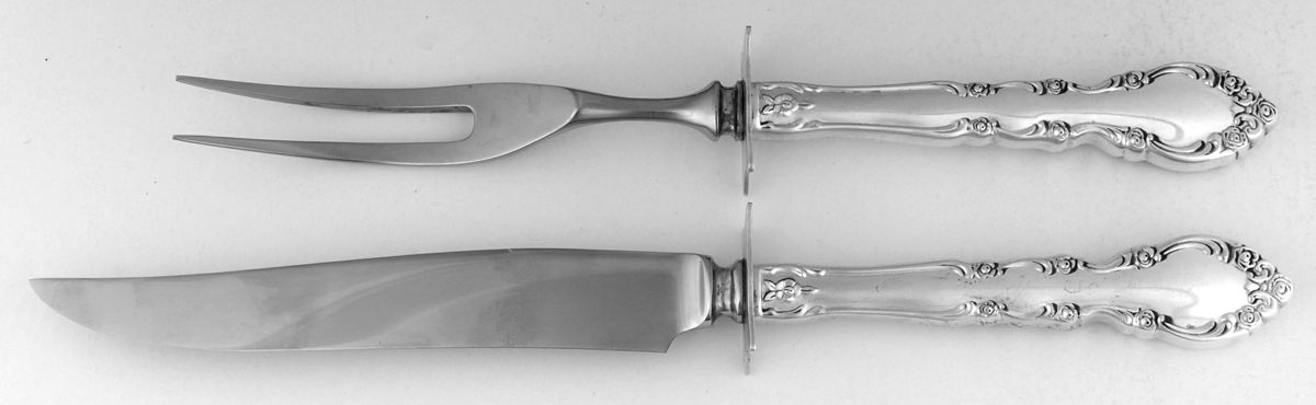 Grandeur (Sterling, 1960) 2 Piece Small Carving Set W/ Sterling Guard by Oneida Silver-1