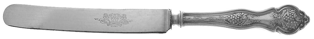 Grape-Vineyard (Variation, Silverplate, 1906) Old French Hollow Knife with Bolster by Oneida Silver-1