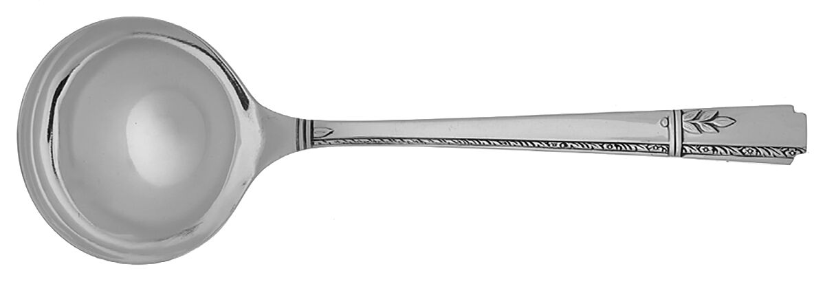Grenoble (Silverplate, 1938) Round Bowl Soup Spoon (Bouillon) by Oneida Silver-1