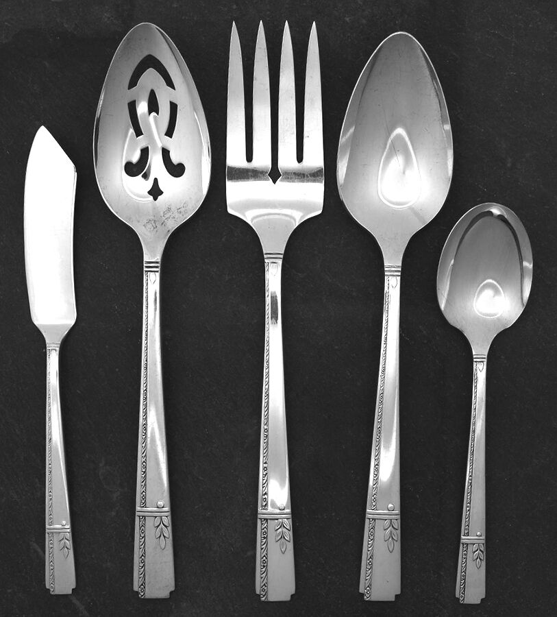Grenoble (Silverplate, 1938) 5 Piece Hostess Set by Oneida Silver-1