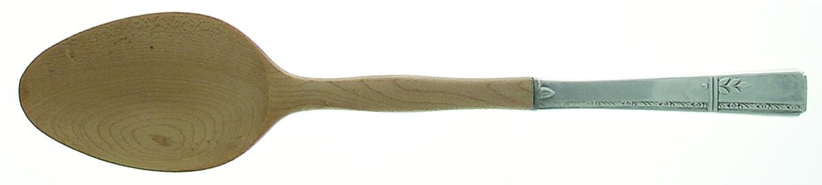 Grenoble (Silverplate, 1938) Salad Serving Spoon with Wooden Bowl by Oneida Silver-1
