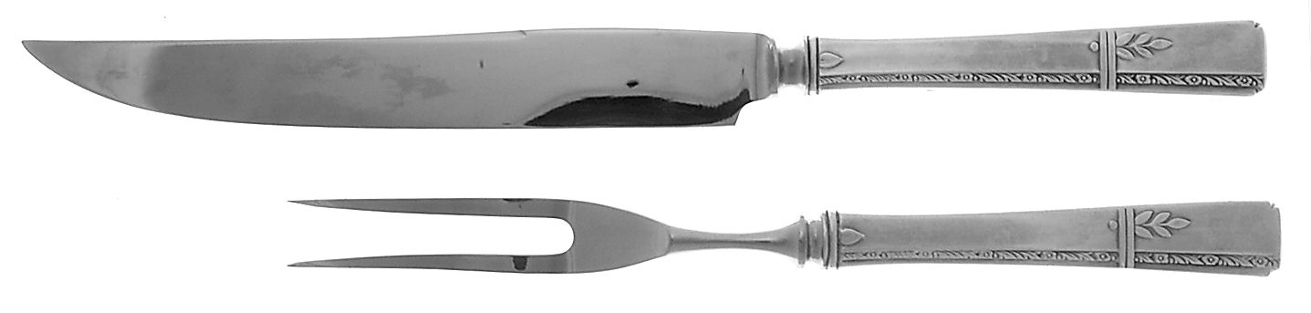 Grenoble (Silverplate, 1938) Small 2-Piece Steak Carving Set w/Stainless Blade by Oneida Silver-1