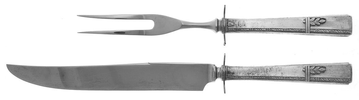 Grenoble (Silverplate, 1938) Small Stainless Blade 2-Piece Steak Carving Set by Oneida Silver-1