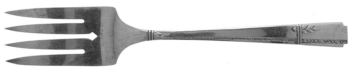 Grenoble (Silverplate, 1938) Medium Solid Cold Meat Serving Fork by Oneida Silver-1