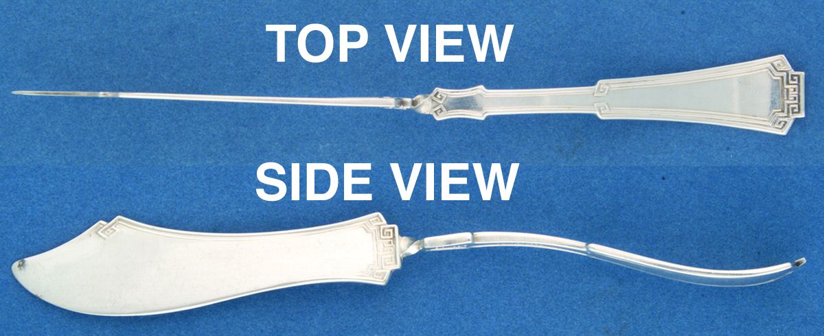 Grecian (Silverplate, 1915) Flat Twisted Handle Master Butter Knife by Oneida Silver-1