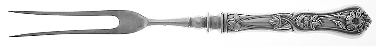 Grenoble-Gloria (Silverplate, 1906) Small Steak Carving Fork with Stainless Prongs by Oneida Silver-1