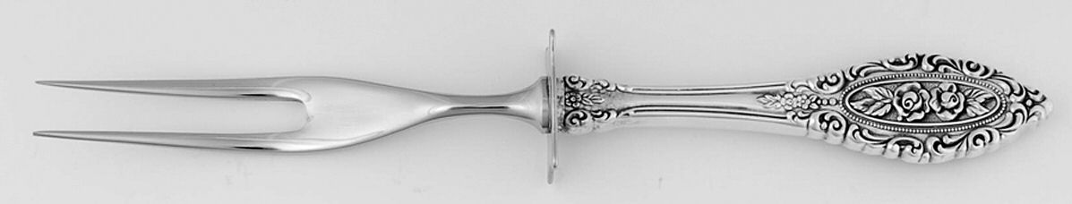 Grand Majesty (Sterling, 1976) Small Steak Carving Fork with Stainless Prongs by Oneida Silver-1