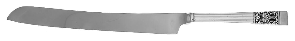 Grosvenor (Silverplate, 1921, No Monograms) Wedding Cake Knife with Stainless Blade HC by Oneida Silver-1