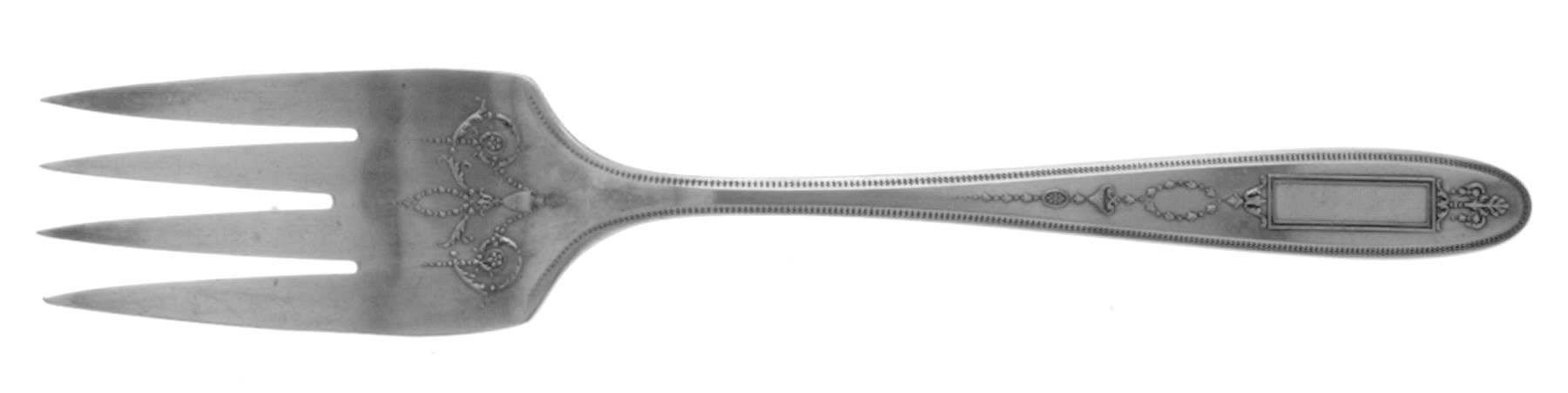 Grosvenor (Silverplate, 1921, No Monograms) Medium Solid Cold Meat Serving Fork by Oneida Silver-1