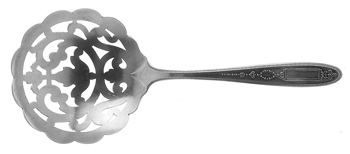 Grosvenor (Silverplate, 1921, No Monograms) Solid Bon Bon Spoon with Pierced Bowl by Oneida Silver-1