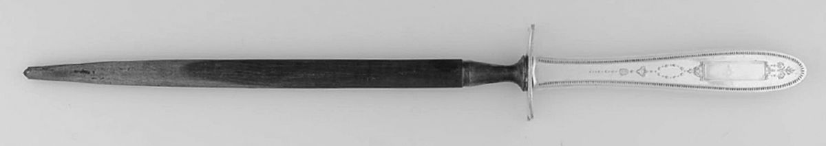 Grosvenor (Silverplate, 1921, No Monograms) Small Steel Rod Sharpener Knife by Oneida Silver-1