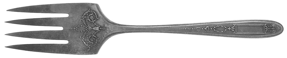Grosvenor (Silverplate, 1921, No Monograms) Small Solid Cold Meat Serving Fork by Oneida Silver-1