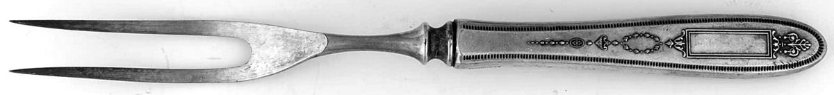 Grosvenor (Silverplate, 1921, No Monograms) Small Steak Carving Fork with Stainless Prongs by Oneida Silver-1
