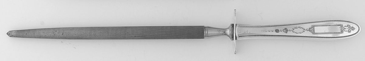 Grosvenor (Silverplate, 1921, No Monograms) Large Roast Steel Rod Knife Sharpener by Oneida Silver-1