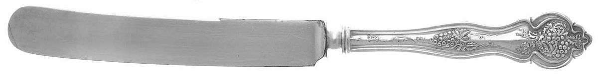 Grape-Vineyard (Non Variation, Silverplate, 1906) Old French Hollow Knife with Bolster by Oneida Silver-1
