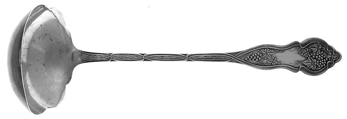 Grape-Vineyard (Non Variation, Silverplate, 1906) Oyster Ladle Solid Piece by Oneida Silver-1