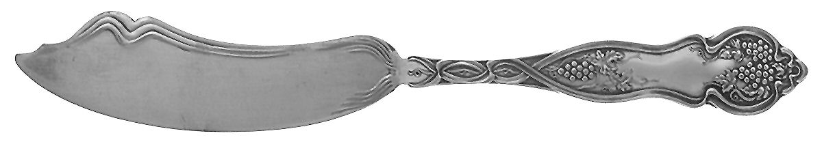 Grape-Vineyard (Non Variation, Silverplate, 1906) Flat Handle Master Butter Knife by Oneida Silver-1