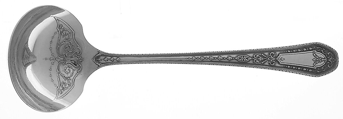 Hampton Court (Silverplate, 1926, Wreath) Solid Gravy Ladle by Oneida Silver-1