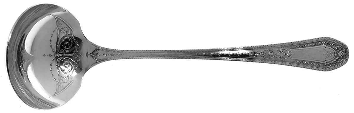 Hampton Court (Silverplate, 1926, Wreath) Solid Piece Cream Ladle by Oneida Silver-1