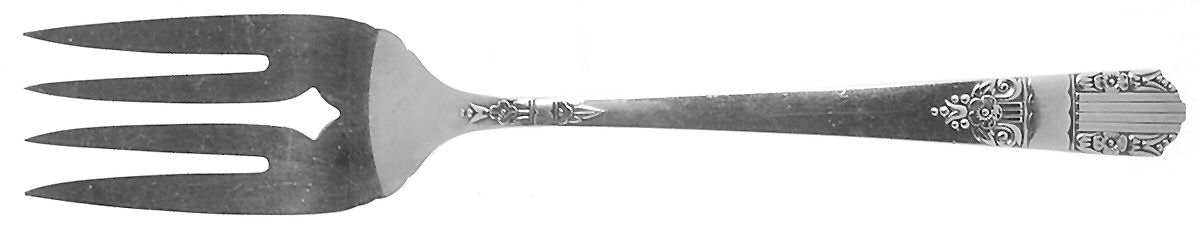 Harmony (Silverplate, 1938) Medium Solid Cold Meat Serving Fork by Oneida Silver-1