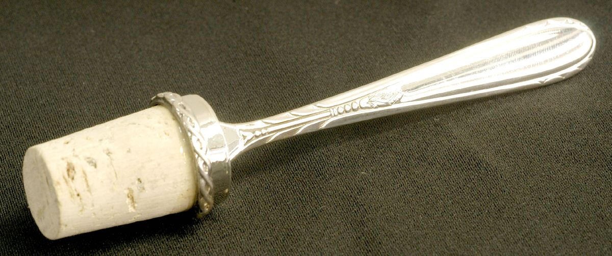 Heiress (Sterling, 1942, No Monograms) Wine Stopper Cork HC by Oneida Silver-1