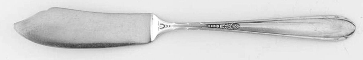 Heiress (Sterling, 1942, No Monograms) Flat Handle Master Butter Knife by Oneida Silver-1