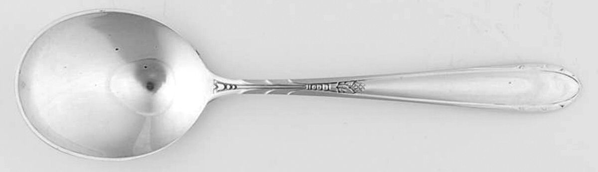 Heiress (Sterling, 1942, No Monograms) Round Bowl Soup Spoon (Cream Soup) by Oneida Silver-1
