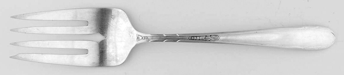 Heiress (Sterling, 1942, No Monograms) Medium Solid Cold Meat Serving Fork by Oneida Silver-1