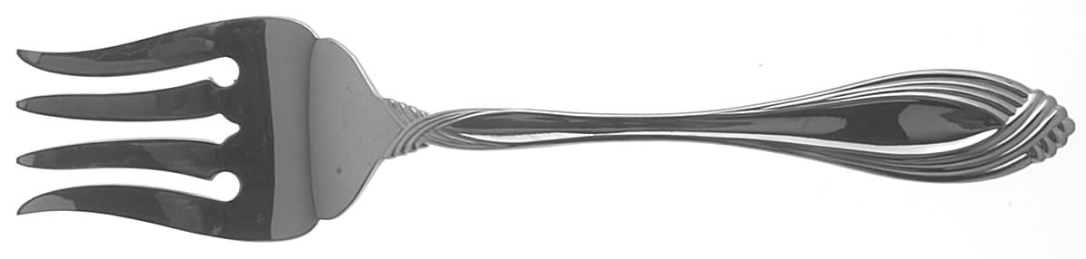 Heiress (Stainless) Medium Solid Cold Meat Serving Fork by Oneida Silver-1