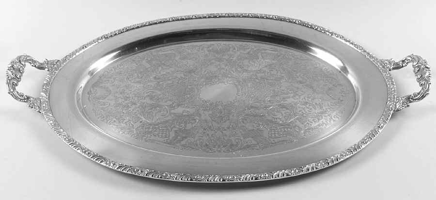 Henley (Silverplate, Hollowware) Large Silverplate Waiter Tray by Oneida Silver-1