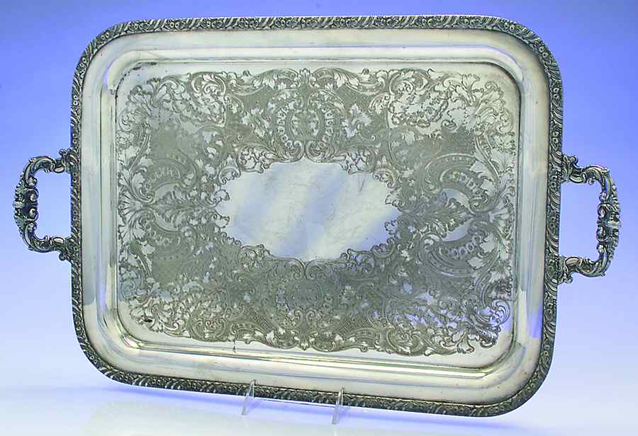 Henley (Silverplate, Hollowware) Medium Silverplate Waiter Tray by Oneida Silver-1