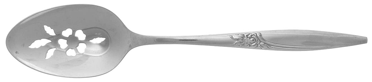 Highland Rose (Stainless) Pierced Tablespoon (Serving Spoon) by Oneida Silver-1