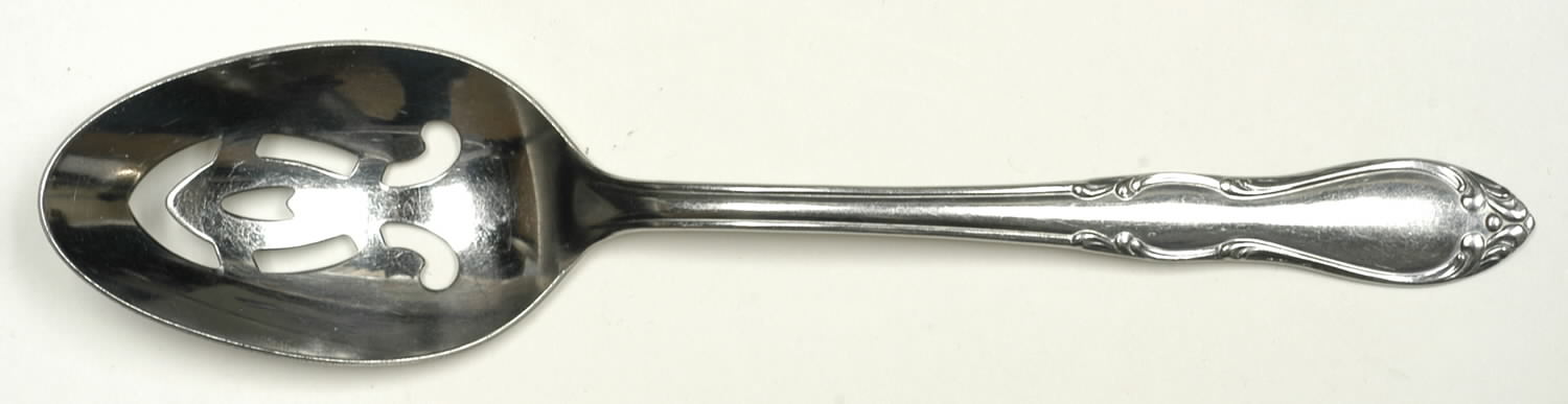 Homestead (Stainless) Pierced Tablespoon (Serving Spoon) by Oneida Silver-1