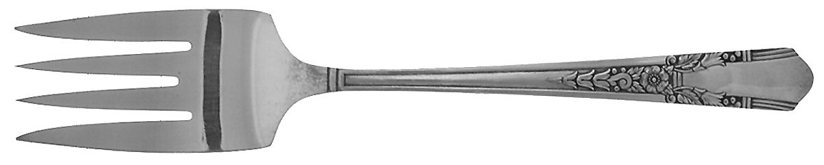 Jasmine (Silverplate, 1939) Medium Solid Cold Meat Serving Fork by Oneida Silver-1
