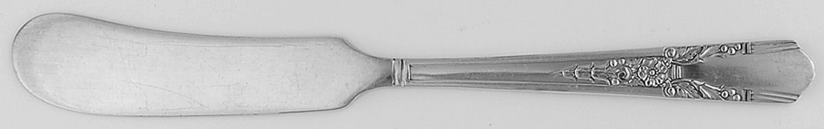 Jasmine (Silverplate, 1939) Flat Handle Butter Spreader by Oneida Silver-1