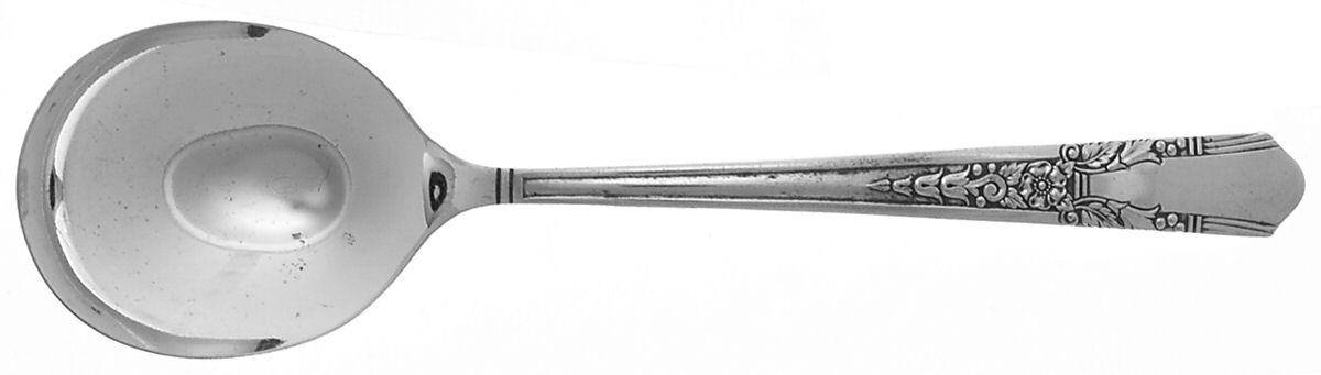 Jasmine (Silverplate, 1939) Round Bowl Soup Spoon (Gumbo) by Oneida Silver-1