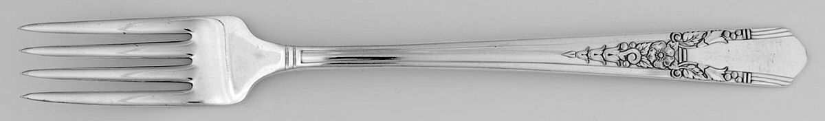 Jasmine (Silverplate, 1939) Grille Fork (Viande) by Oneida Silver-1